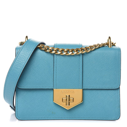Prada Saffiano Lock Crossbody Turchese 1 of 12