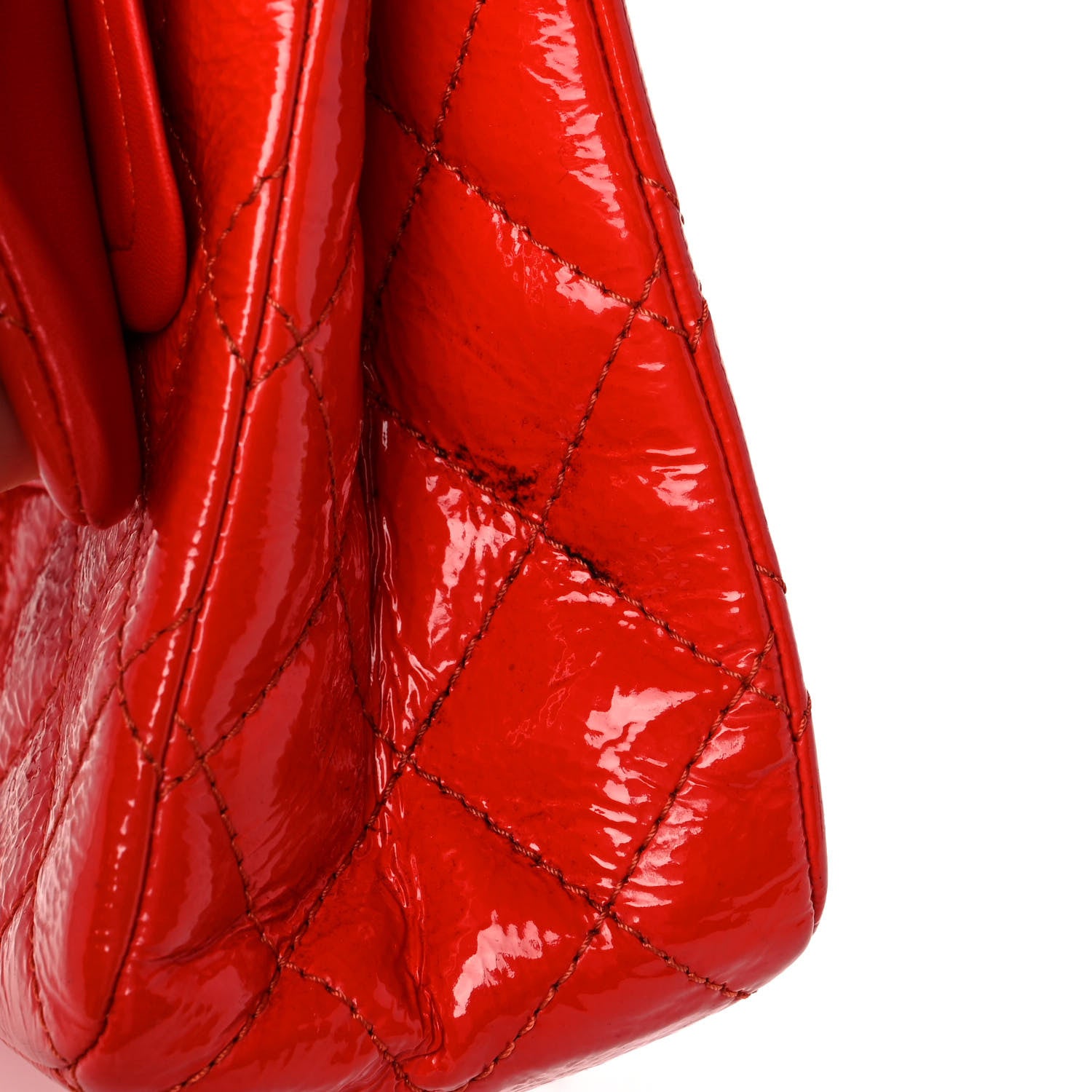 Chanel Distressed Patent Quilted 2.55 Reissue 227 Flap Red 11 of 14
