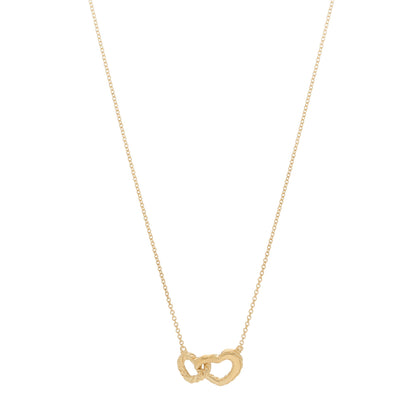 David Yurman 18K Yellow Gold Diamond Cable Collectibles Interlocking Heart Pendant Necklace 6 of 6