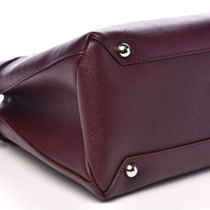 Burberry Derby Calfskin House Check Medium Banner Tote Burgundy 8 of 12