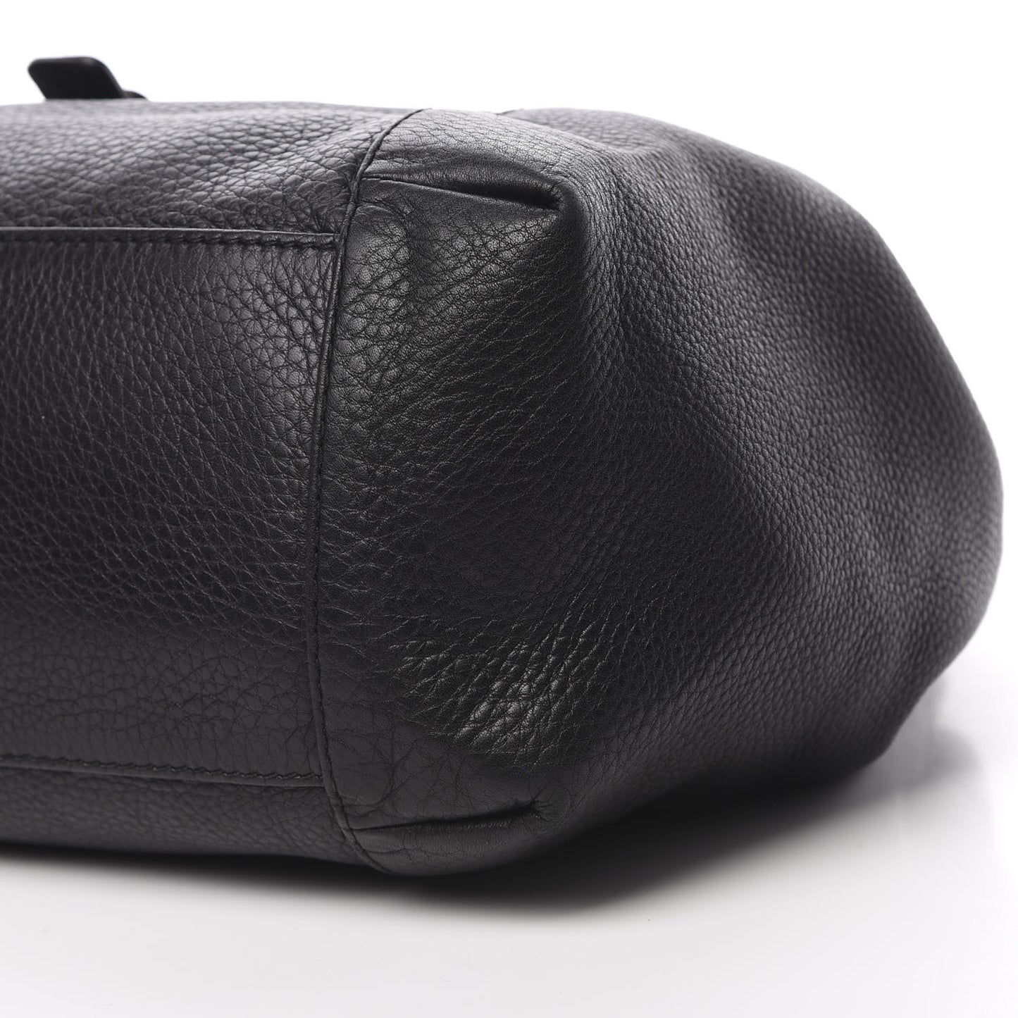 Pebbled Calfskin Medium Greenwich Shoulder Bag Black