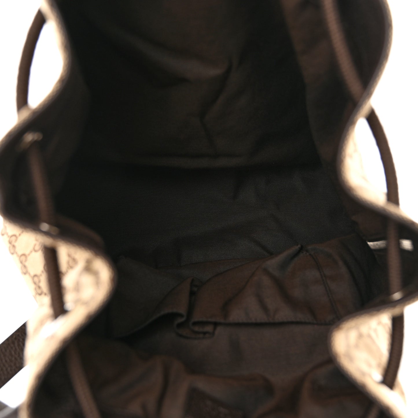 Monogram Dollar Calfskin O Drawstring Backpack Beige Ebony Testa di Moro Dark Chocolate
