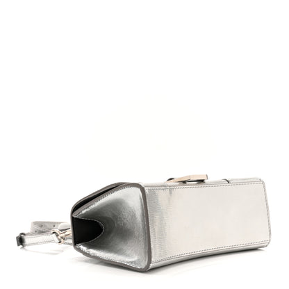Balenciaga Metallic Textured Calfskin Hourglass Top Handle Bag XS Silver 4 of 9