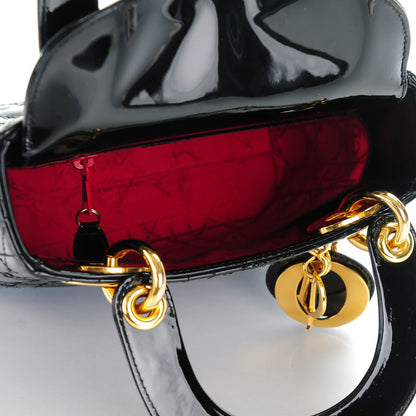 Christian Dior Patent Cannage Mini Lady Dior Black 5 of 7