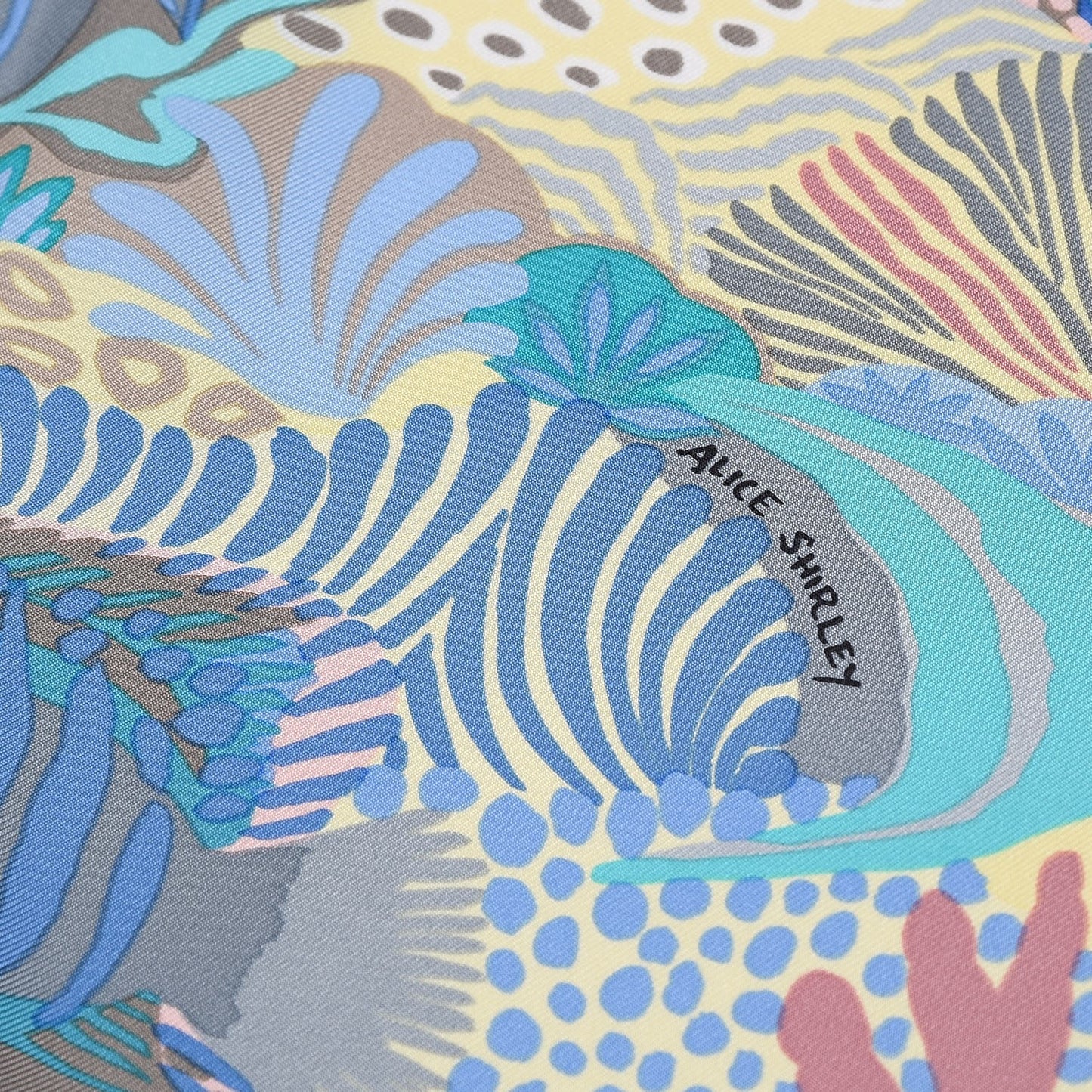 Silk Under The Waves Scarf 90 Aqua Rose Pale Turquoise