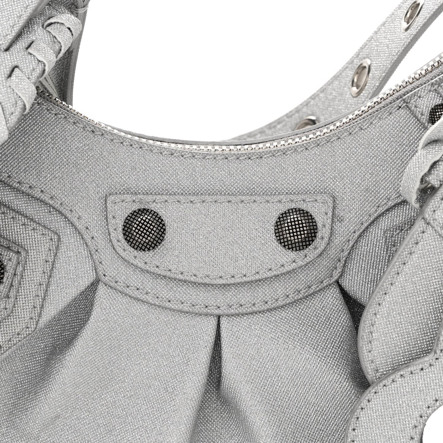 Sparkling Fabric Le Cagole Shoulder Bag XS Silver
