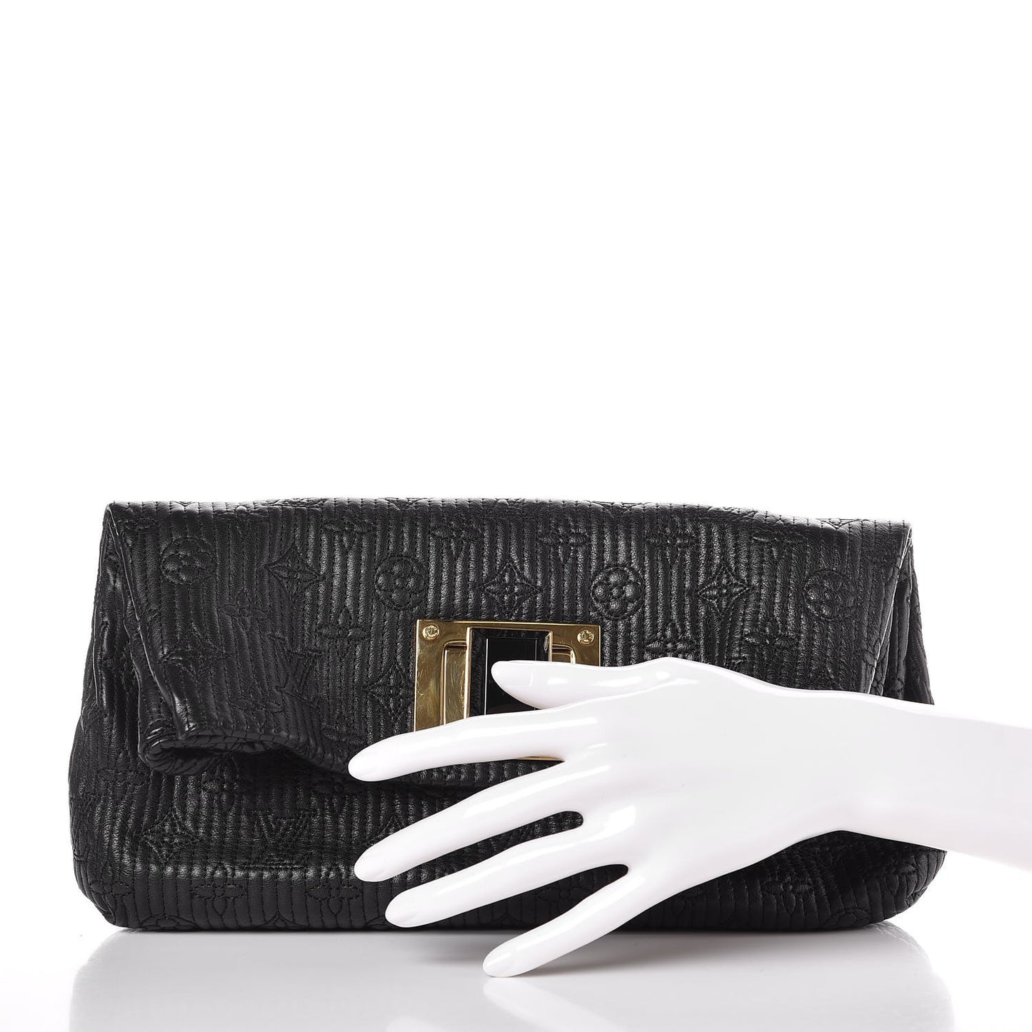 Calfskin Quilted Monogram Altair Clutch Black