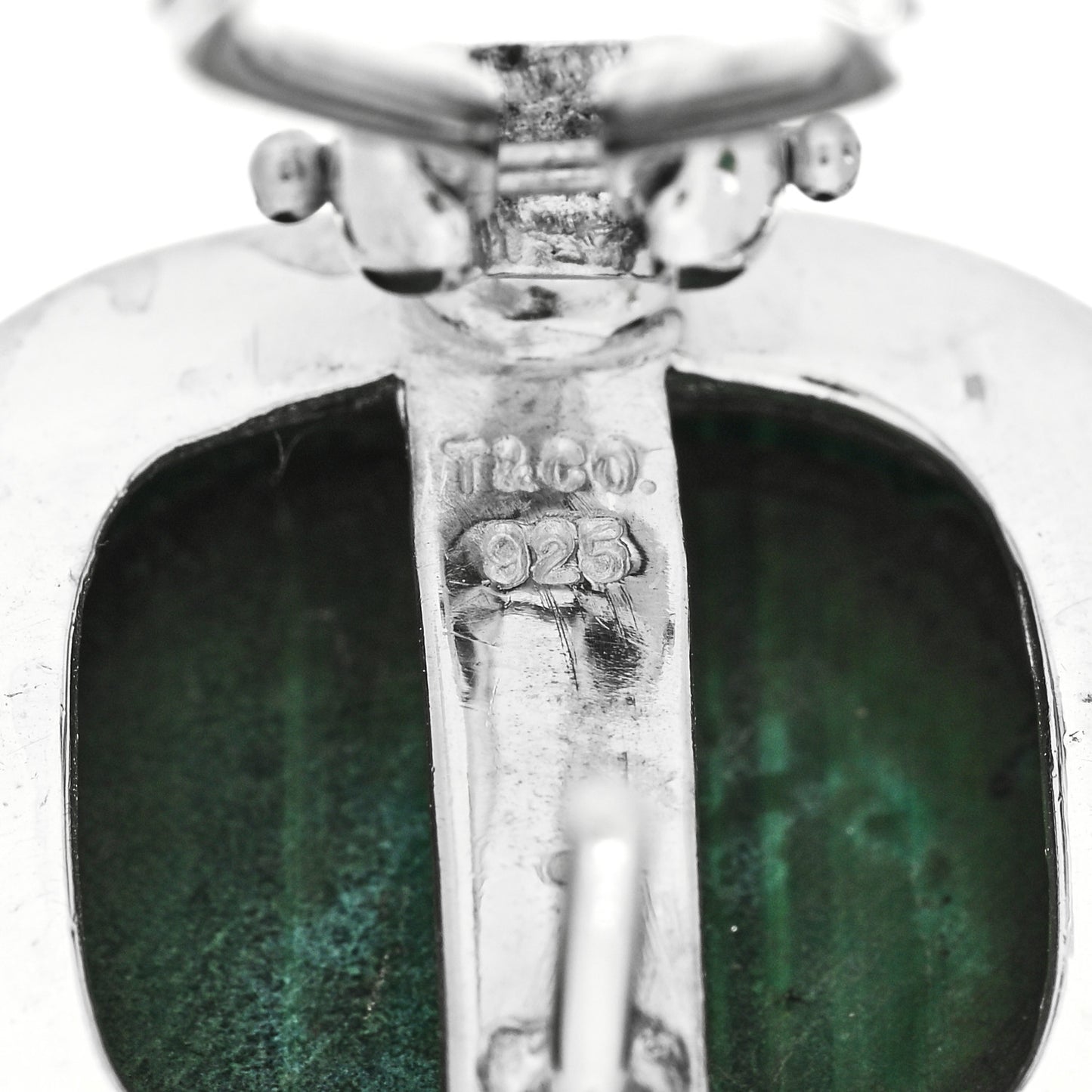 Sterling Silver Malachite Square Earrings