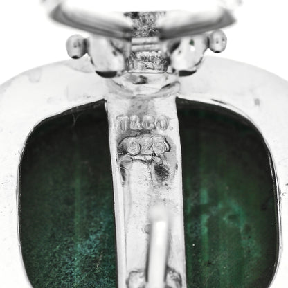 Tiffany Sterling Silver Malachite Square Earrings 4 of 4