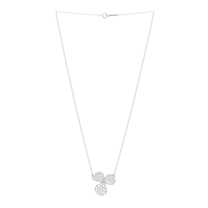 Tiffany Platinum Diamond Large Paper Flowers Pave Pendant Necklace 3 of 5