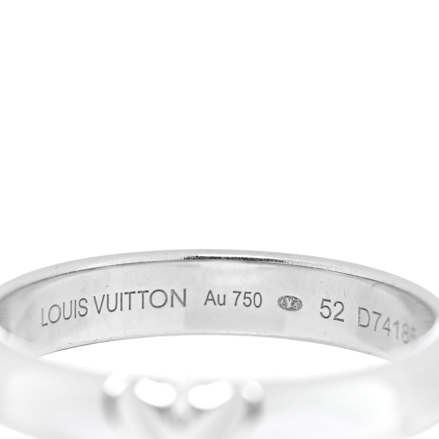Louis Vuitton 18K White Gold LV Volt Multi Wedding Band Ring 52 6 4 of 5