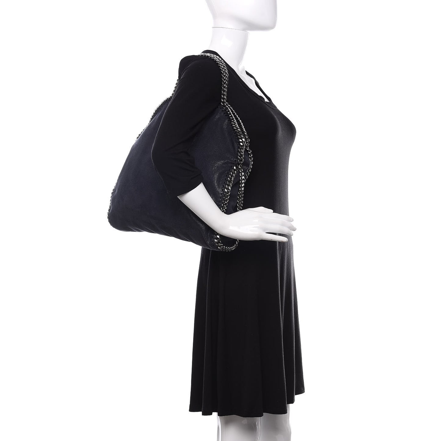 Shaggy Deer Falabella Fold Over Tote Navy