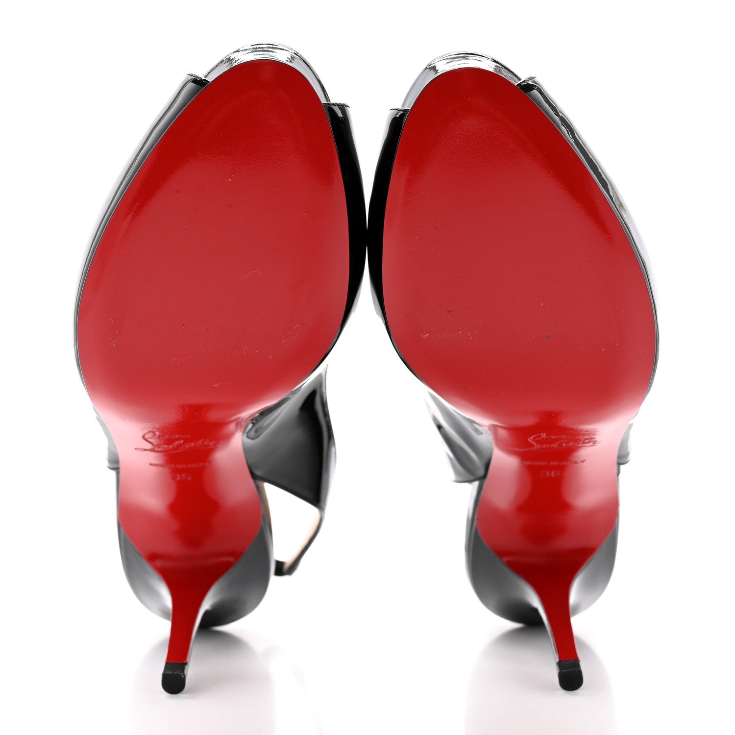 Christian Louboutin Patent Slingback Pumps 36 Black 5 of 15