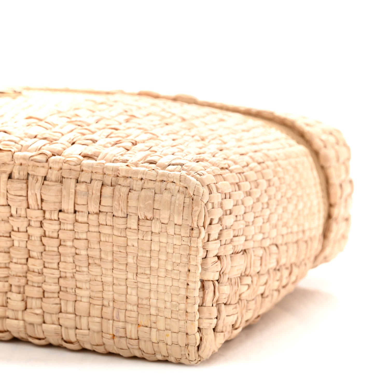 Chanel Braided Raffia Quilted Top Handle Slim Vanity Case With Chain Beige 10 of 11