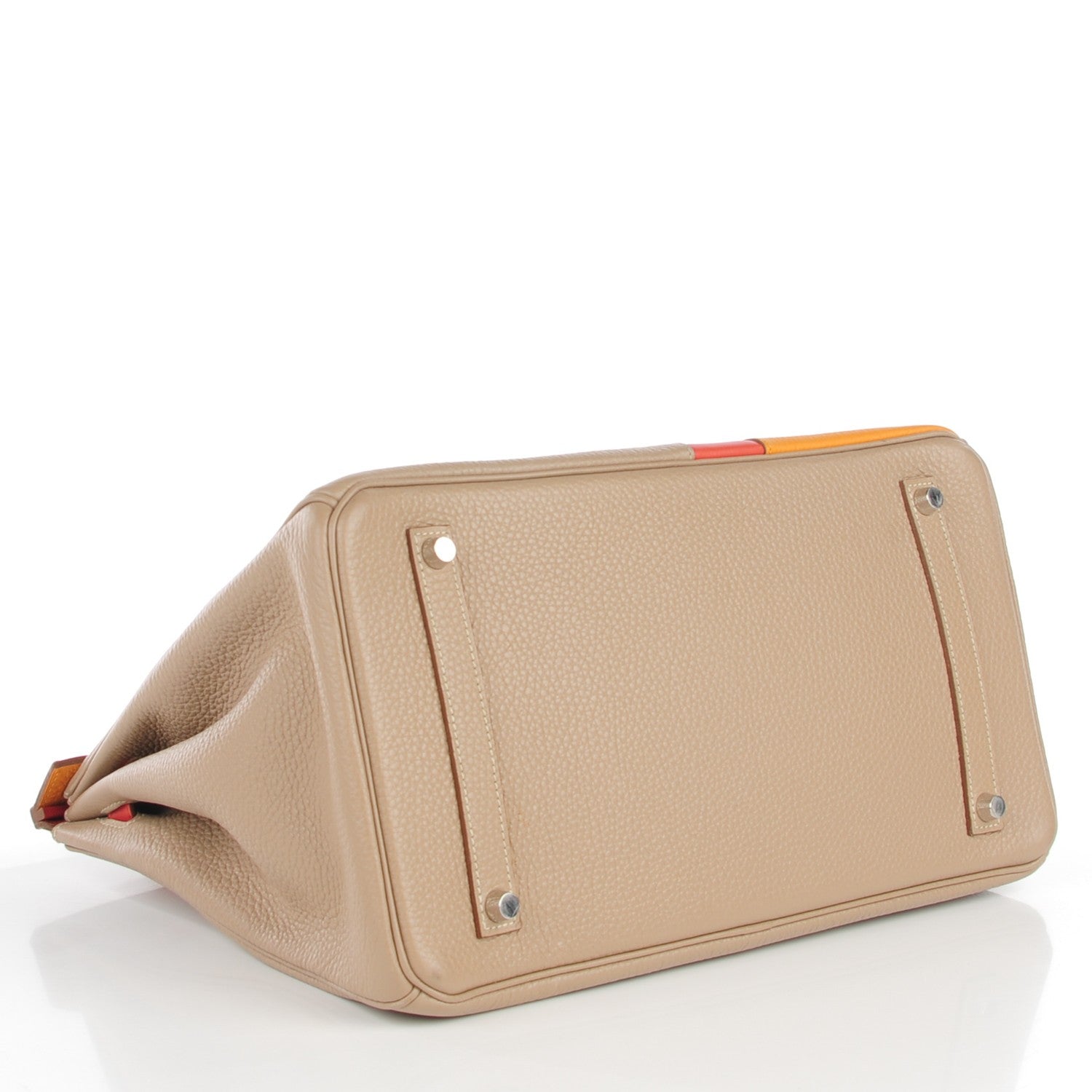 Hermes Taurillon Clemence Swift Tri-Color Birkin 35 Sanguine Gris Tourterelle Moutarde 4 of 23