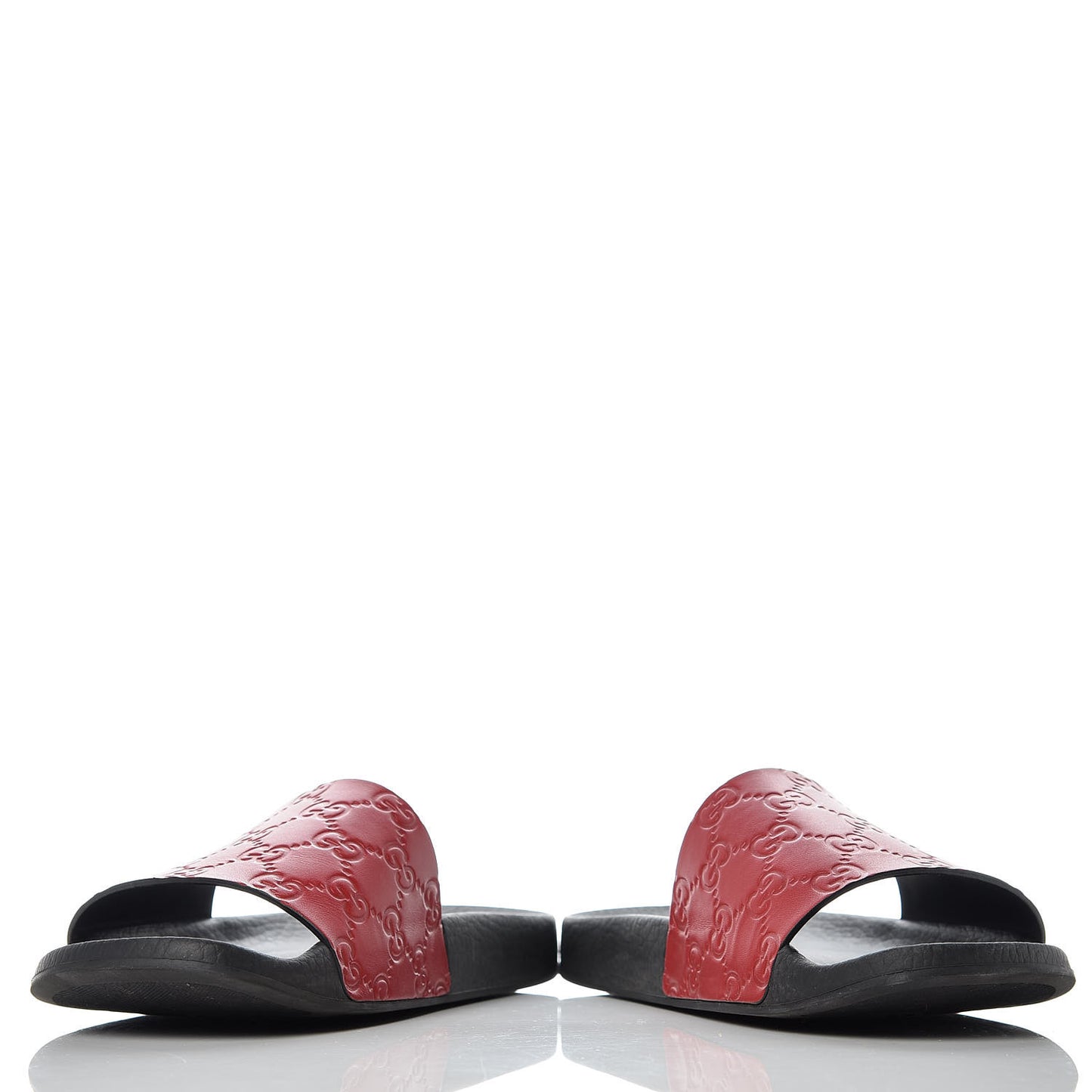 Guccissima Signature Womens Slide Sandals 39 Hibiscus Red