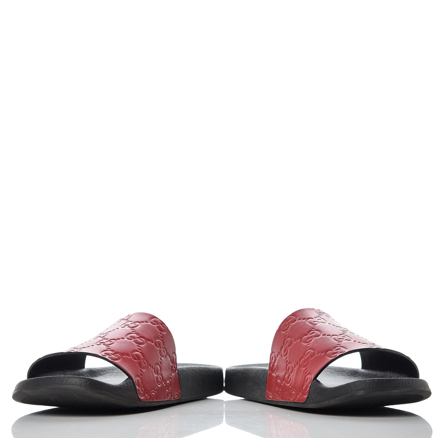 Gucci Guccissima Signature Womens Slide Sandals 39 Hibiscus Red 5 of 9