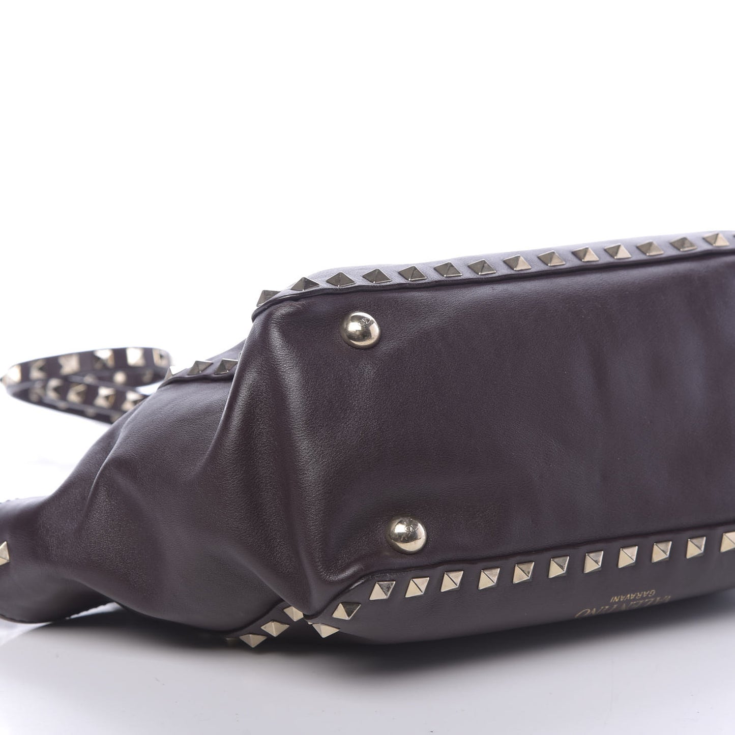 Vitello Small Rockstud Tote Griotte