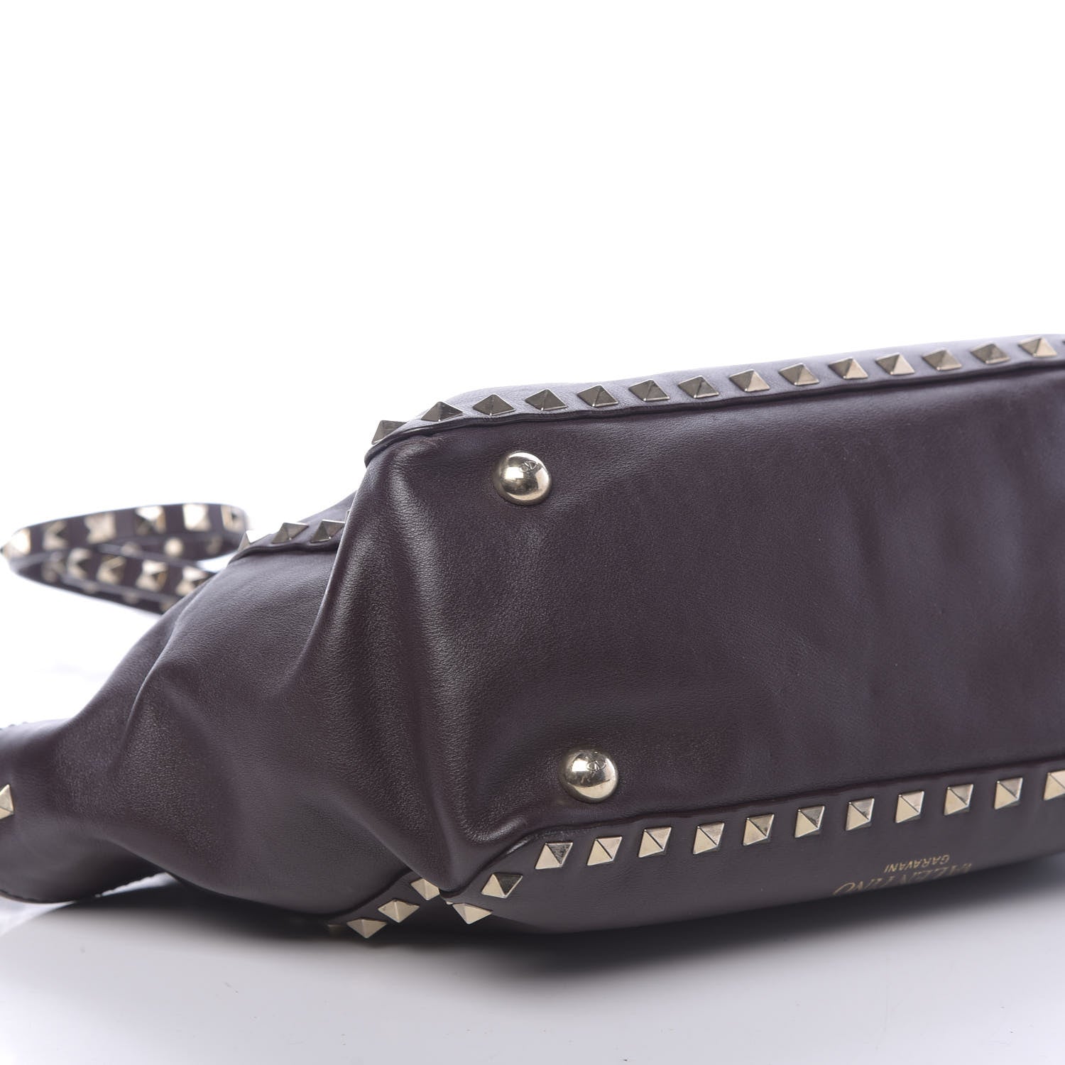 Valentino Garavani Vitello Small Rockstud Tote Griotte 13 of 14