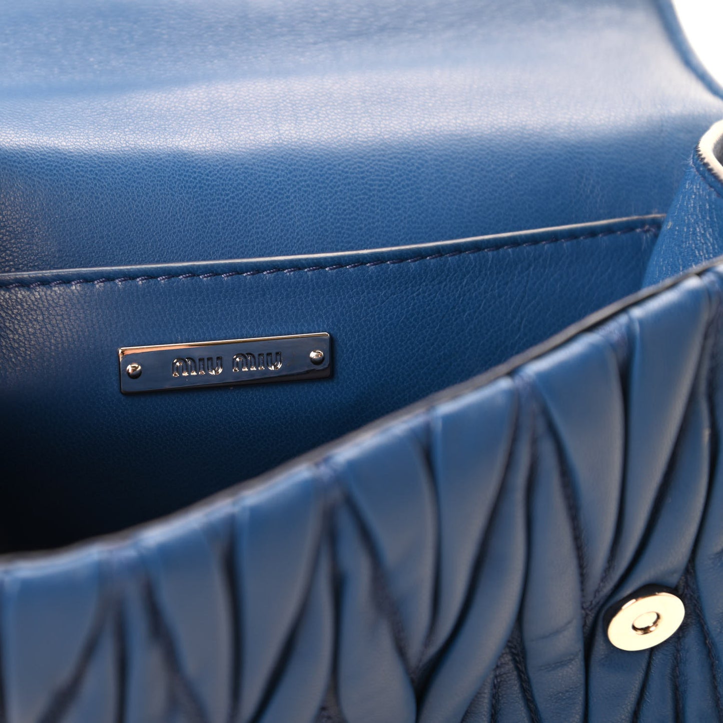 Nappa Matelasse Crystal Embellished Lady Shoulder Bag Blue