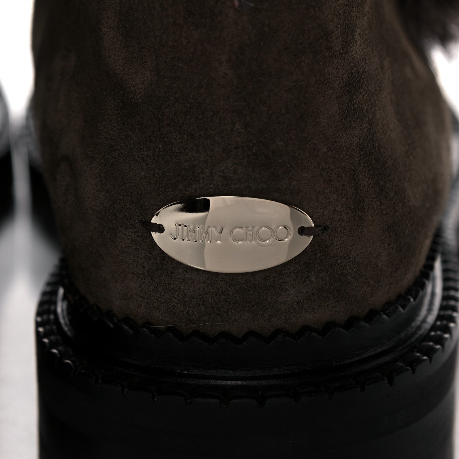Jimmy Choo Suede Rabbit Fur Pom Pom Elba Flat Boots 37.5 Mink 6 of 10