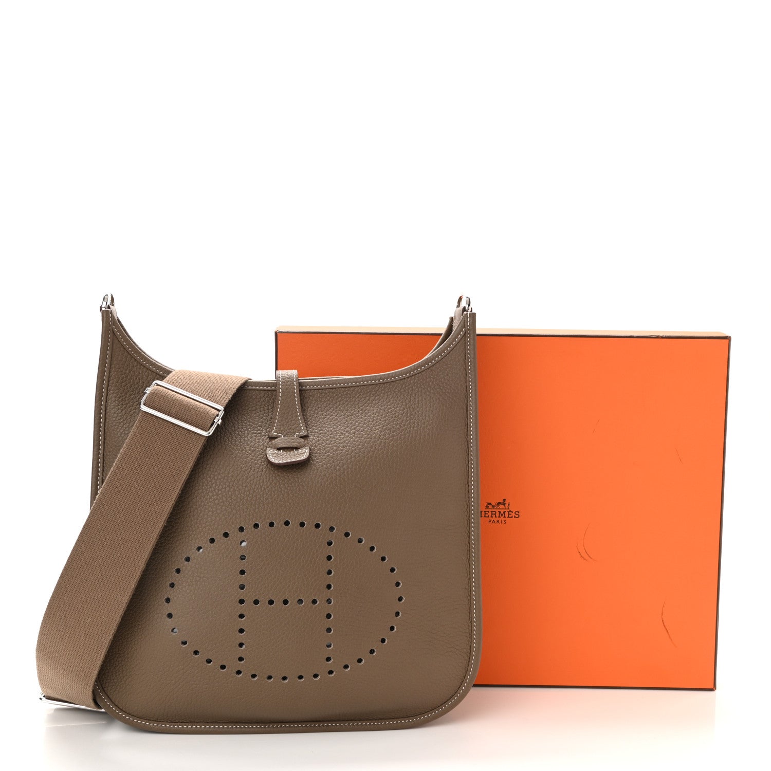 Hermes Taurillon Clemence Evelyne III PM Etoupe 11 of 11