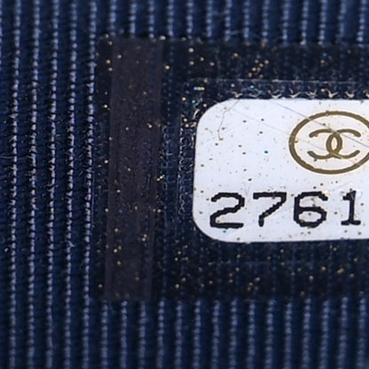 Chanel Grained Calfskin Quilted CC Box Wallet On Chain WOC Navy 8 of 11