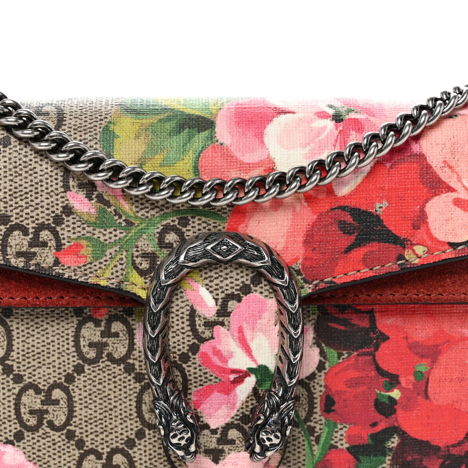 Gucci GG Supreme Monogram Blooms Super Mini Dionysus Shoulder Bag Beige Multicolor Dry Rose 7 of 9