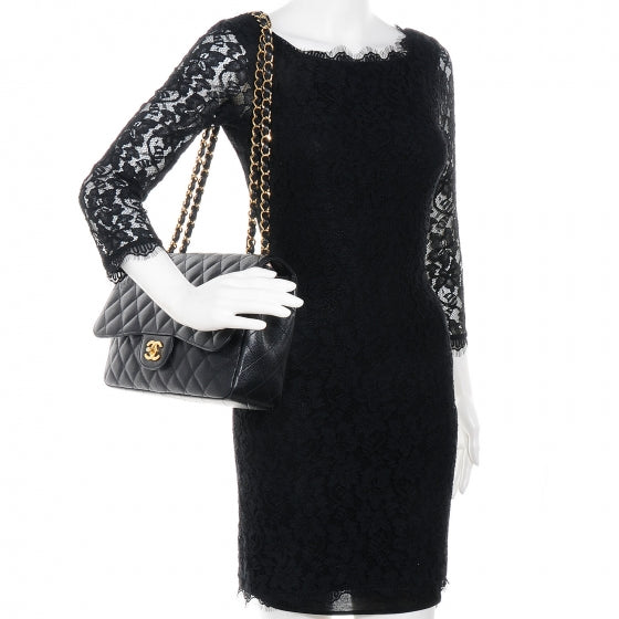 Caviar Jumbo Single Flap Black