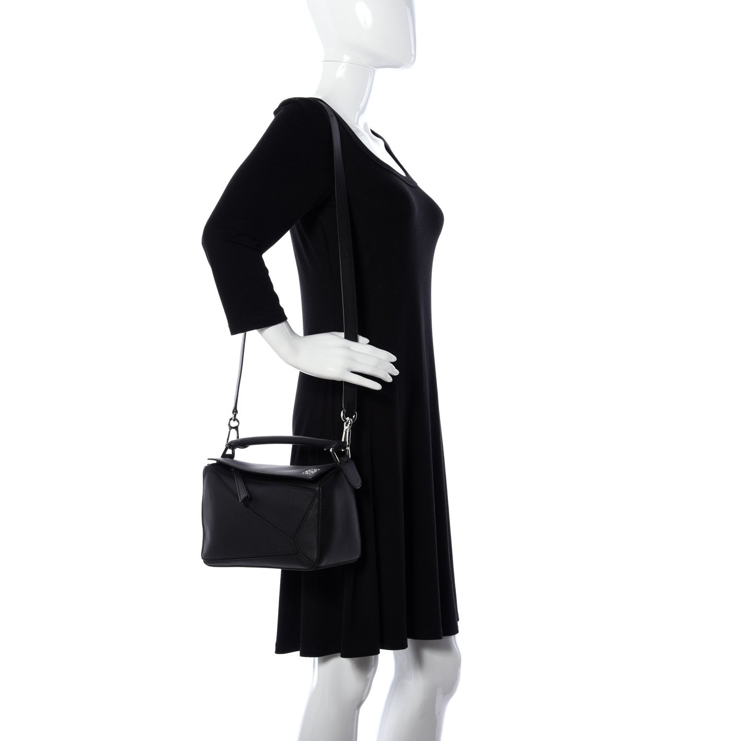 Loewe Calfskin Small Puzzle Bag Black 2 of 10