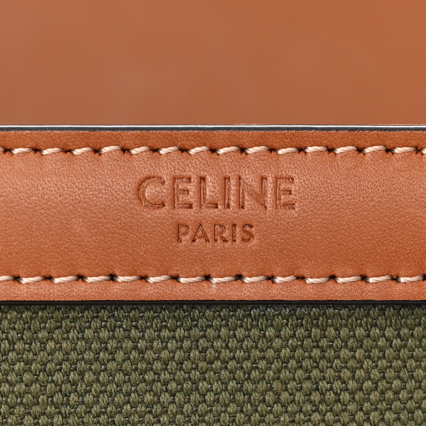 Textile Natural Calfskin Medium Triomphe Bag Green