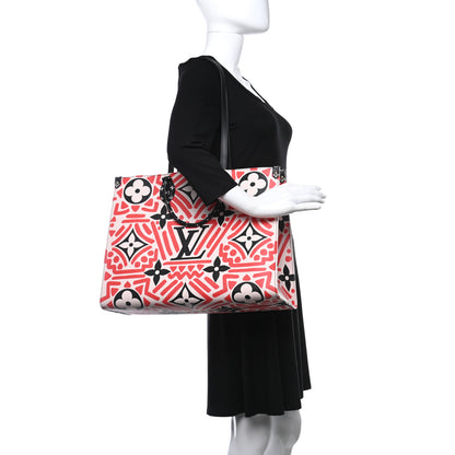 Louis Vuitton Monogram Giant Crafty Onthego GM Creme Rouge Black 2 of 14