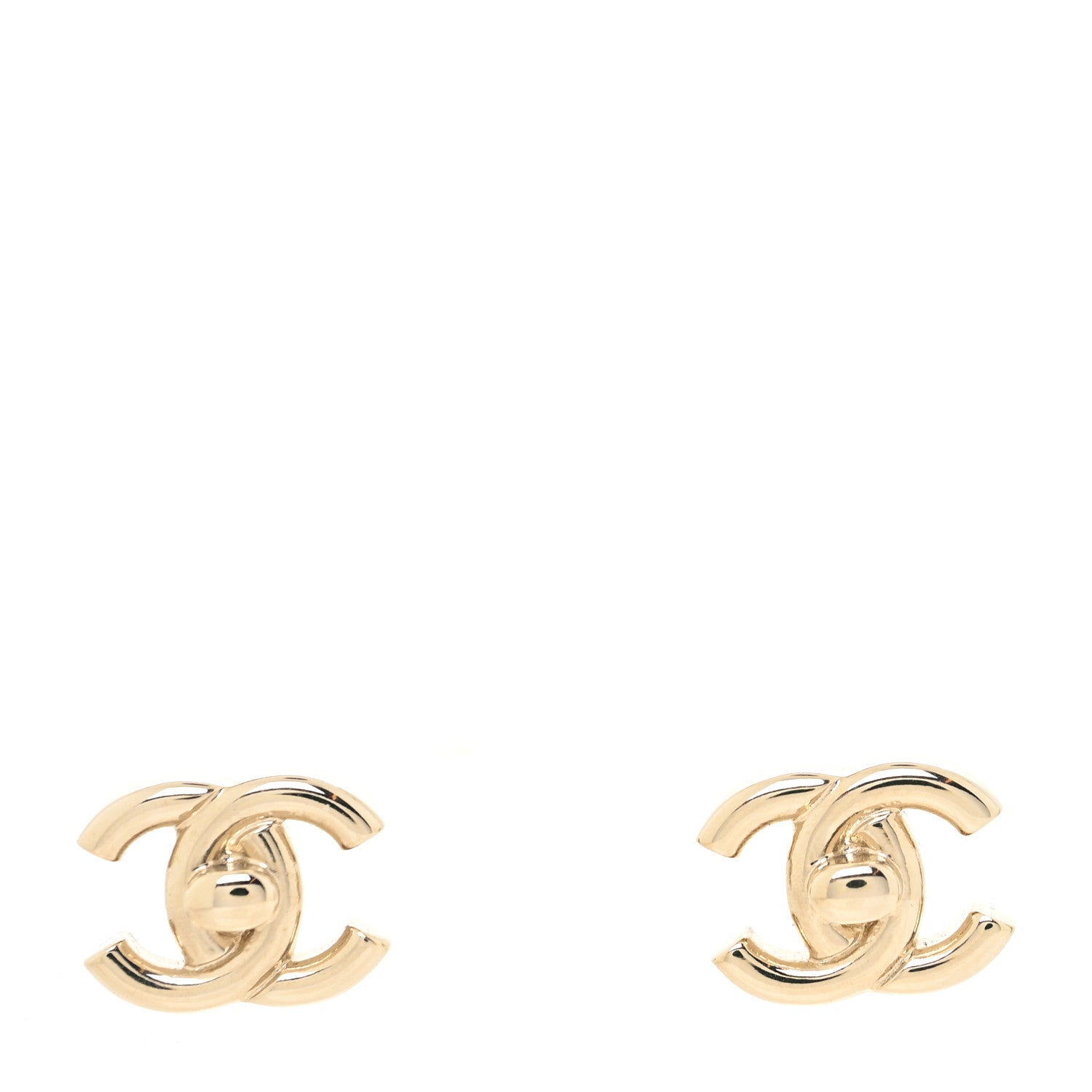 Chanel Metal CC Turnlock Earrings Gold 1 of 4