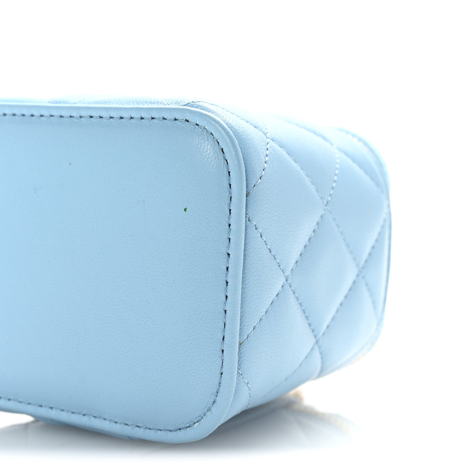 Chanel Lambskin Quilted Pearl Crush Mini Vanity Case With Chain Light Blue 10 of 11
