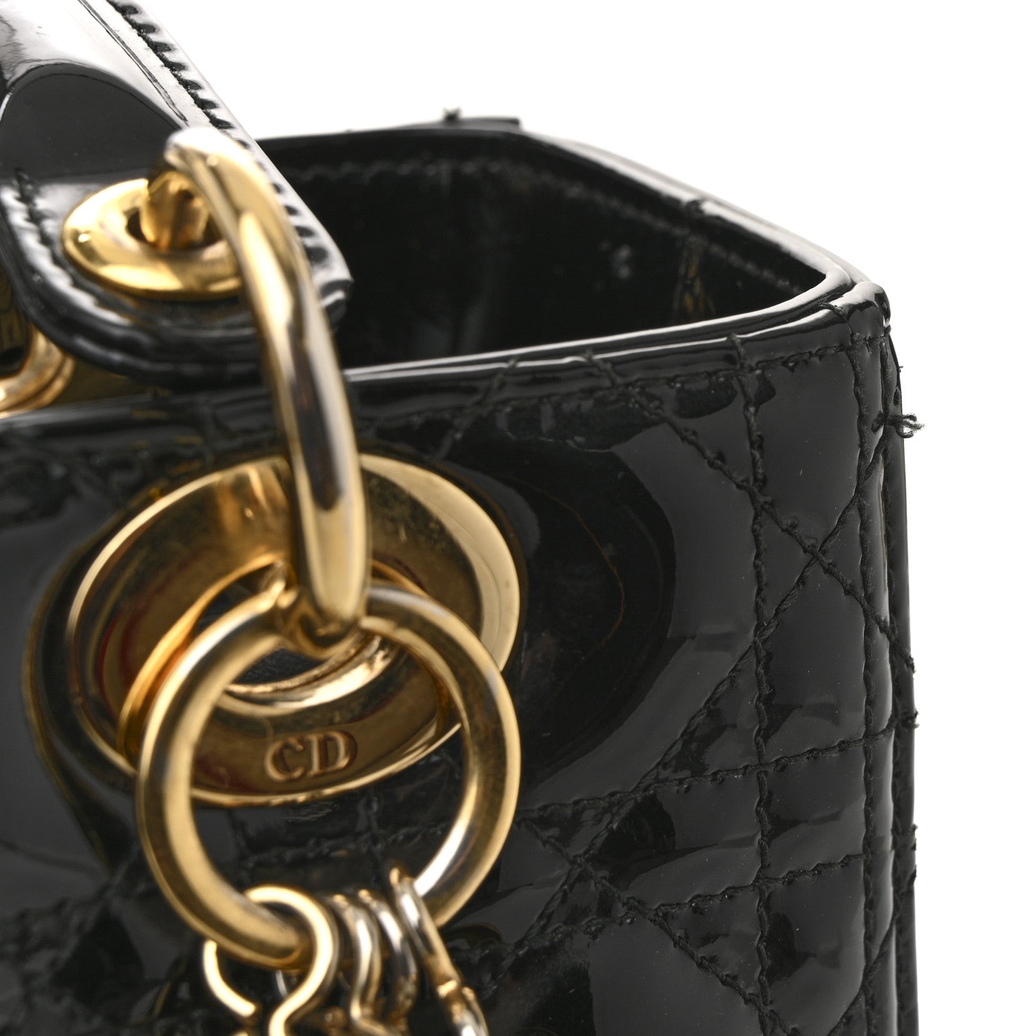 Christian Dior Patent Cannage Medium Lady Dior Black 12 of 15