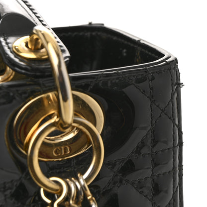 Christian Dior Patent Cannage Medium Lady Dior Black 12 of 15