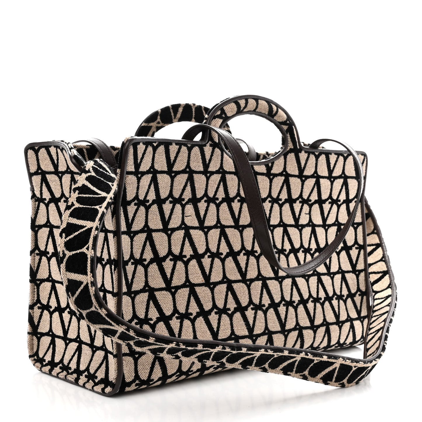 Toile Iconographe Goatskin Le Troisieme Shopping Bag Naturale Black Fondant