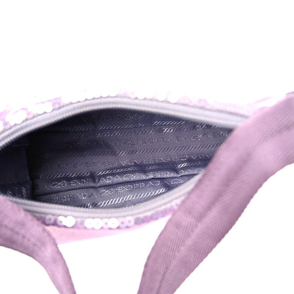 Prada Paillettes Sequin Mini Re-Edition 2000 Bag Lilium Black 8 of 10