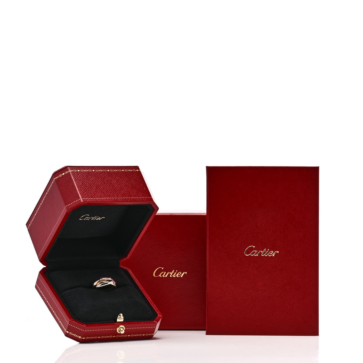 Cartier 18K Pink Yellow White Gold Small Trinity Ring 47 4 5 of 5