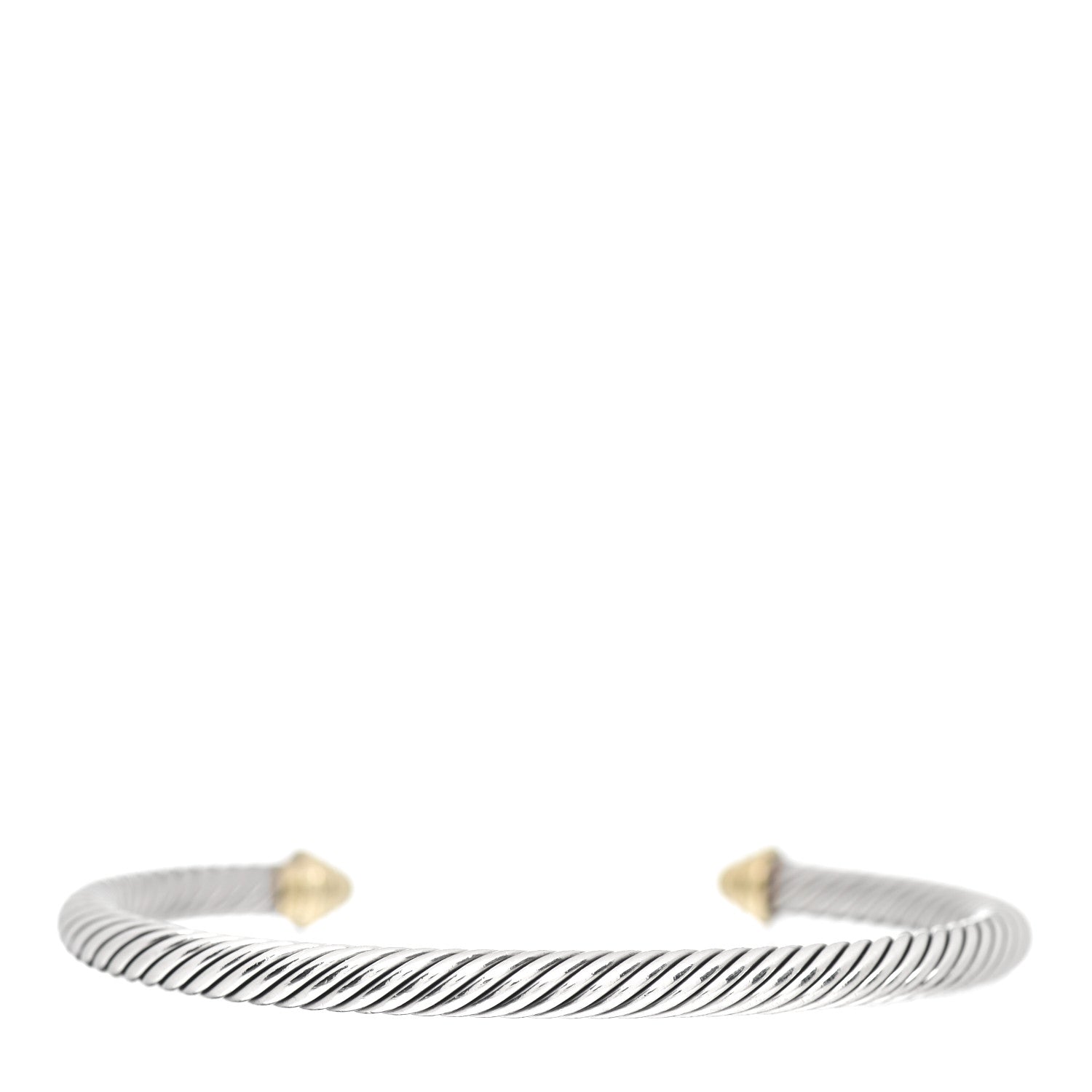 David Yurman Sterling Silver 14K Yellow Gold 5mm Cable Classics Bracelet 3 of 4