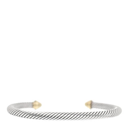 David Yurman Sterling Silver 14K Yellow Gold 5mm Cable Classics Bracelet 3 of 4