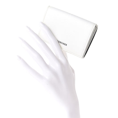 Balenciaga Signature Grained Calfskin Logo Mini Ville Wallet White 2 of 8