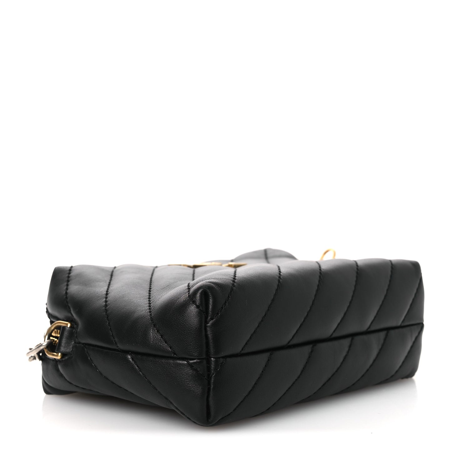 Calfskin Diagonal Quilted Jackhammer Camera Bag Black