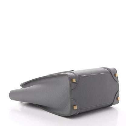 Celine Baby Drummed Calfskin Micro Luggage Kohl 3 of 8