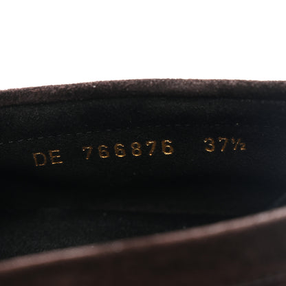 Saint Laurent Suede Le Loafer 15 Penny Slippers 37.5 Dark Chocolate 9 of 10