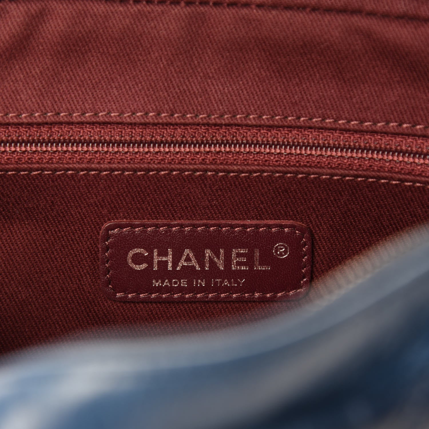 Chanel Glazed Calfskin Quilted Medium Duo Color Flap Blue 8 of 10