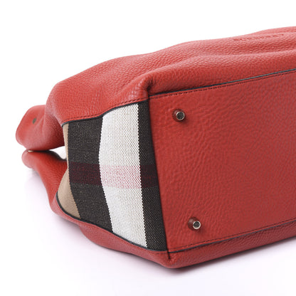 Burberry Grainy Calfskin House Check Medium Maidstone Red 5 of 8