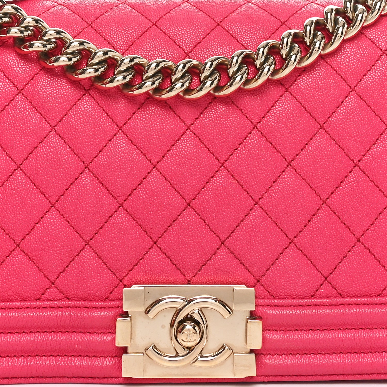 Chanel Caviar Quilted Medium Boy Flap Dark Pink 8 of 11