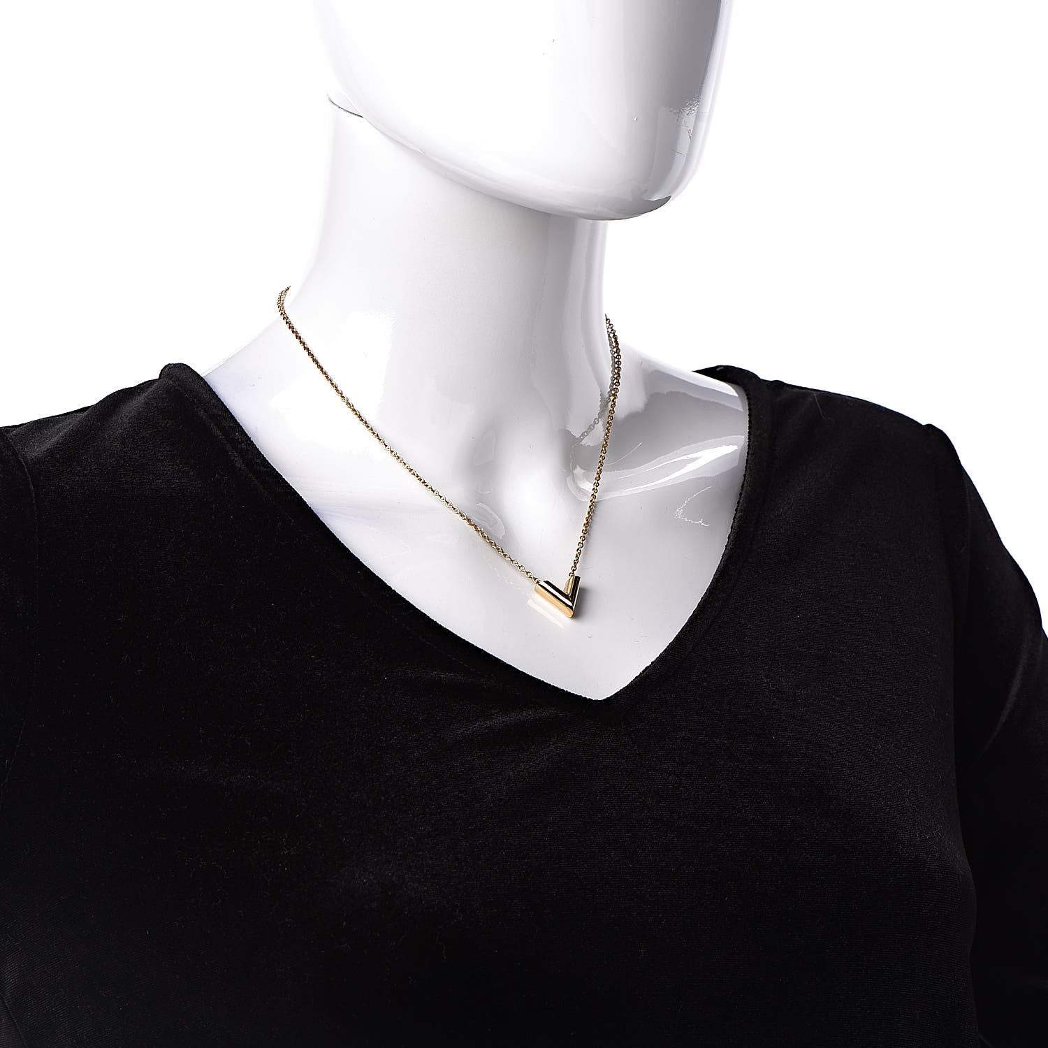 Louis Vuitton Essential V Necklace Gold 2 of 7