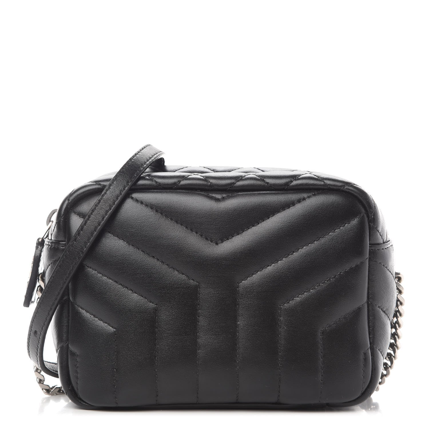 Saint Laurent Calfskin Y Quilted Monogram Mini Loulou Camera Bag Black 1 of 10